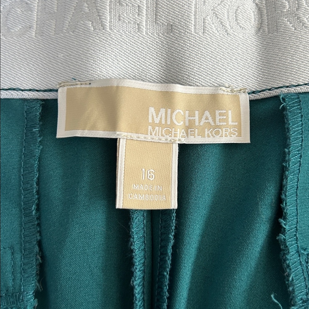 Michael Kors Teal Crop Pants - Picture 4 of 4